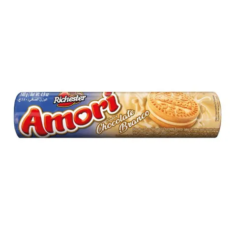 Biscoito Recheado Amori Chocolate Branco 125G