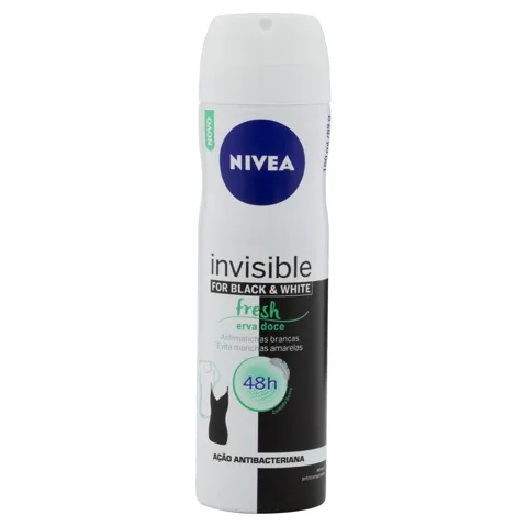 Antitranspirante Aerossol Erva-Doce Fresh Nivea Invisible for Black & White 150ml
