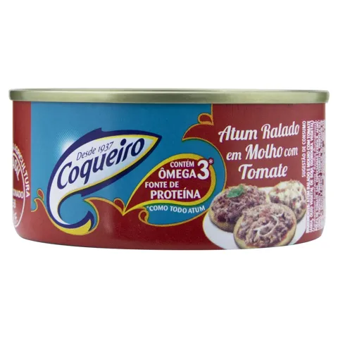 Atum Ralado ao Molho de Tomate Coqueiro Lata 120g