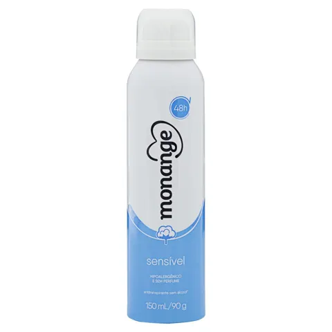 Antitranspirante Aerossol Sensível sem Perfume Monange 150ml