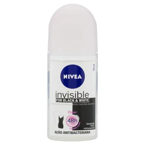 Antitranspirante Roll-On Nivea Invisible for Black & White Clear 50ml